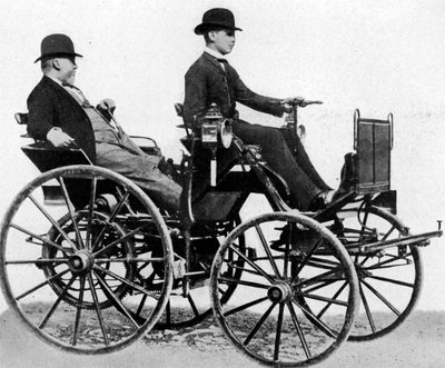 Gottlieb Daimler in His Petrol-Fuelled Car, 1886 by Unknown